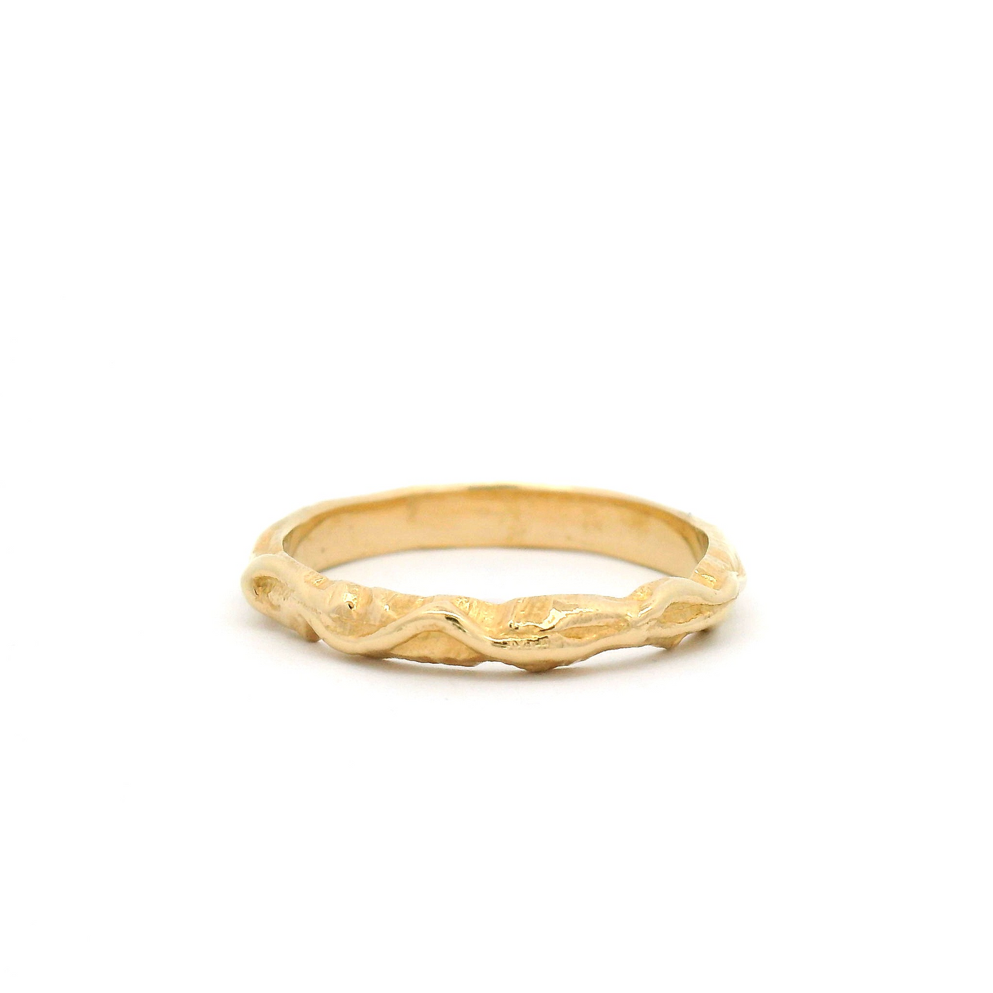 10k Yellow Textured Small Wedding Band