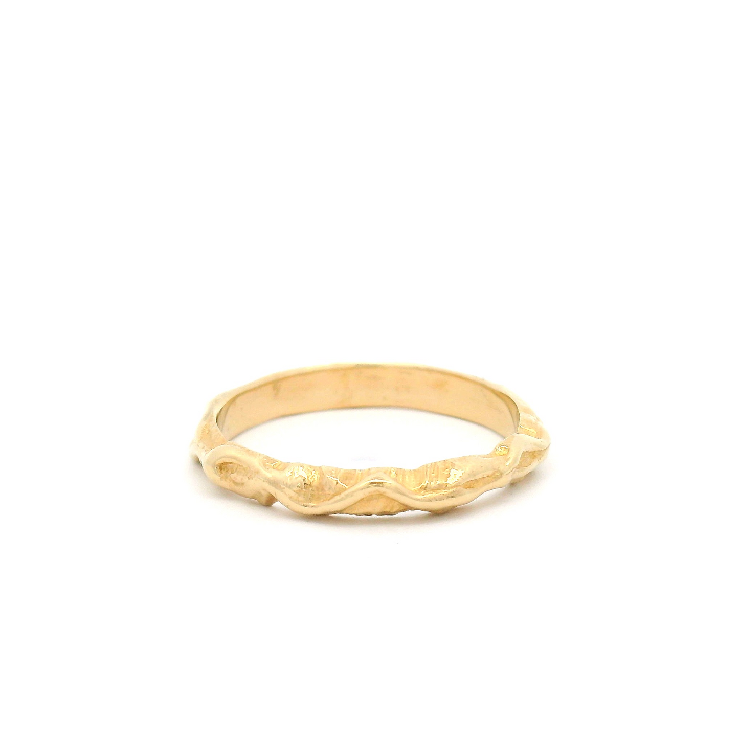 10k Yellow Textured Small Wedding Band