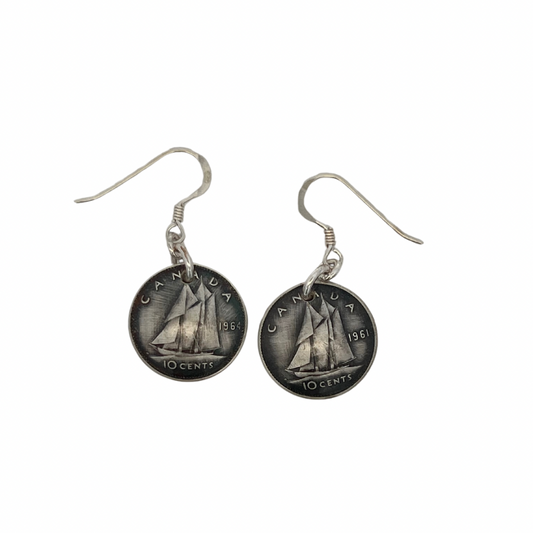 Canadian Dime Coin Earrings