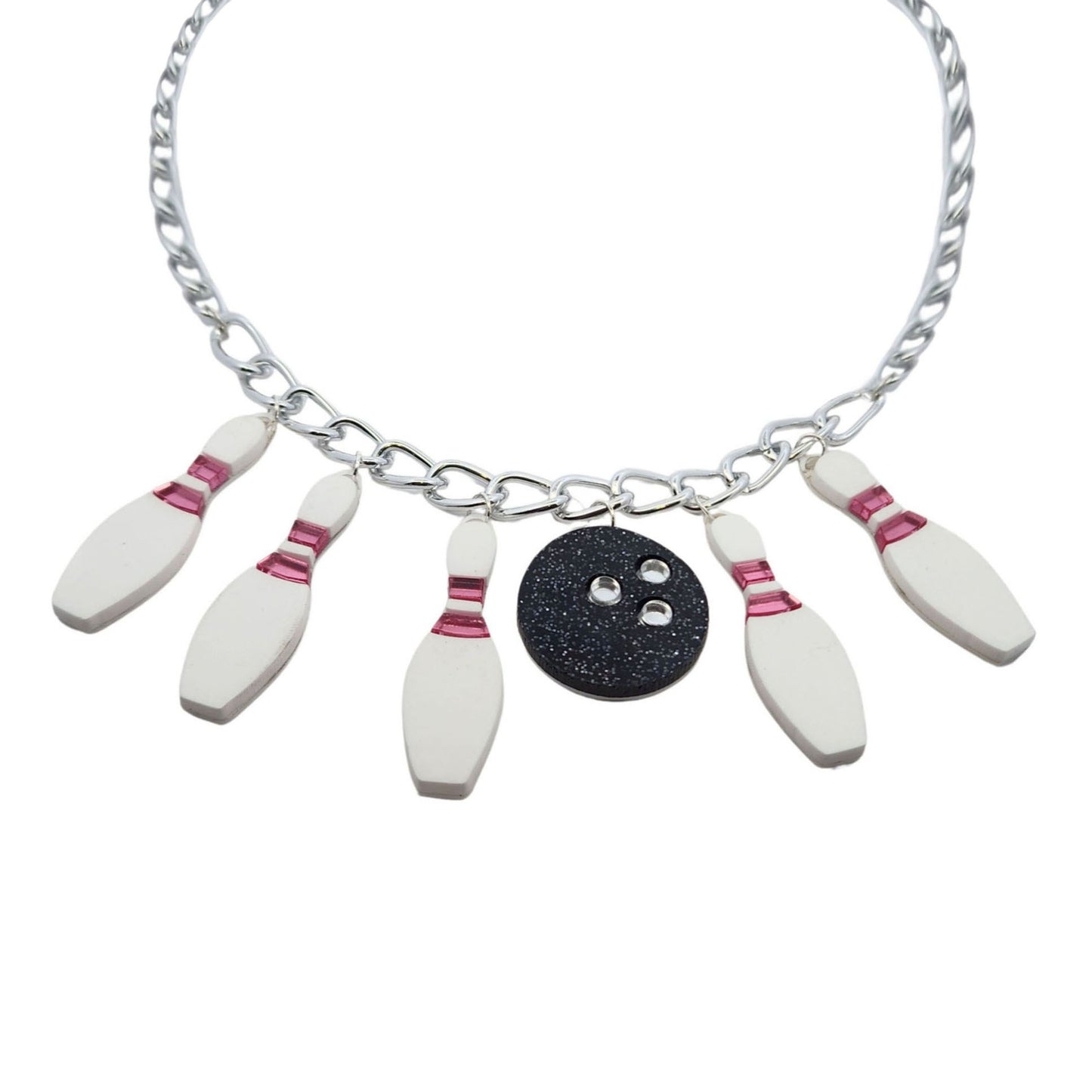 Acrylic Bowling Pins Necklace