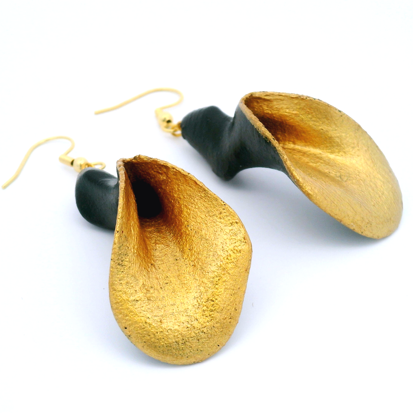 Black & Gold Janicka Petal Earrings