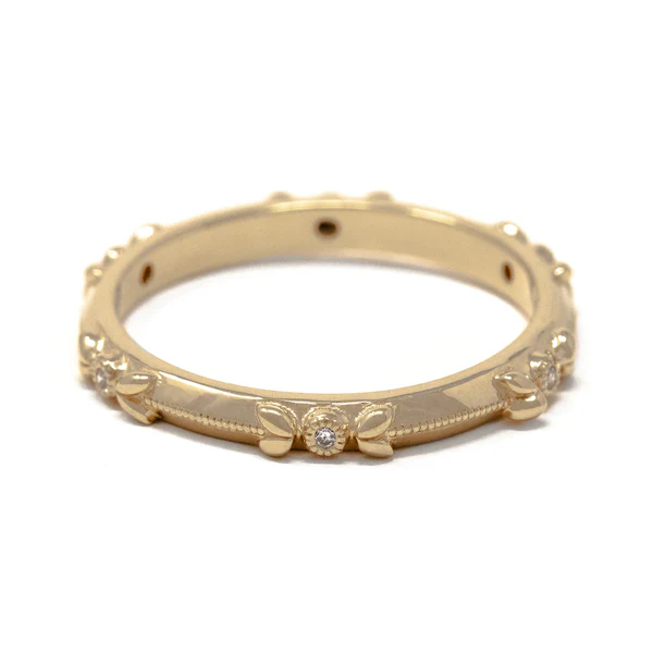 14k yellow gold colourless diamonds band arrow love enngagement ring toronto