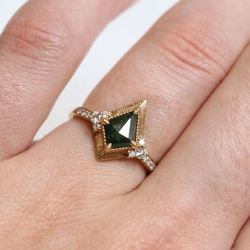 Alloway - Green Diamond Engagement Ring