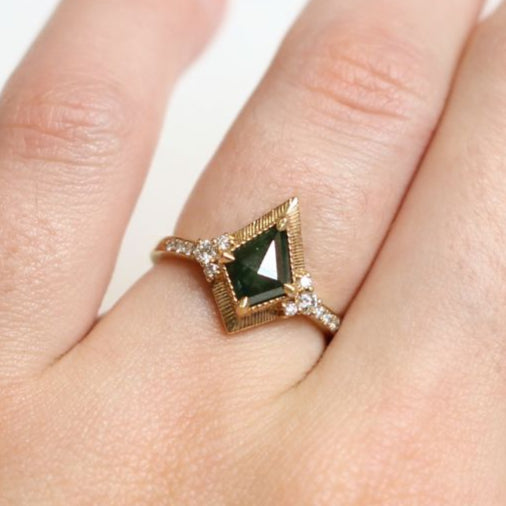 Alloway - Green Diamond Engagement Ring