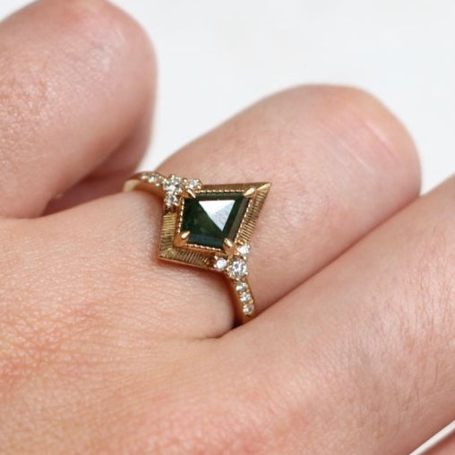 Alloway - Green Diamond Engagement Ring