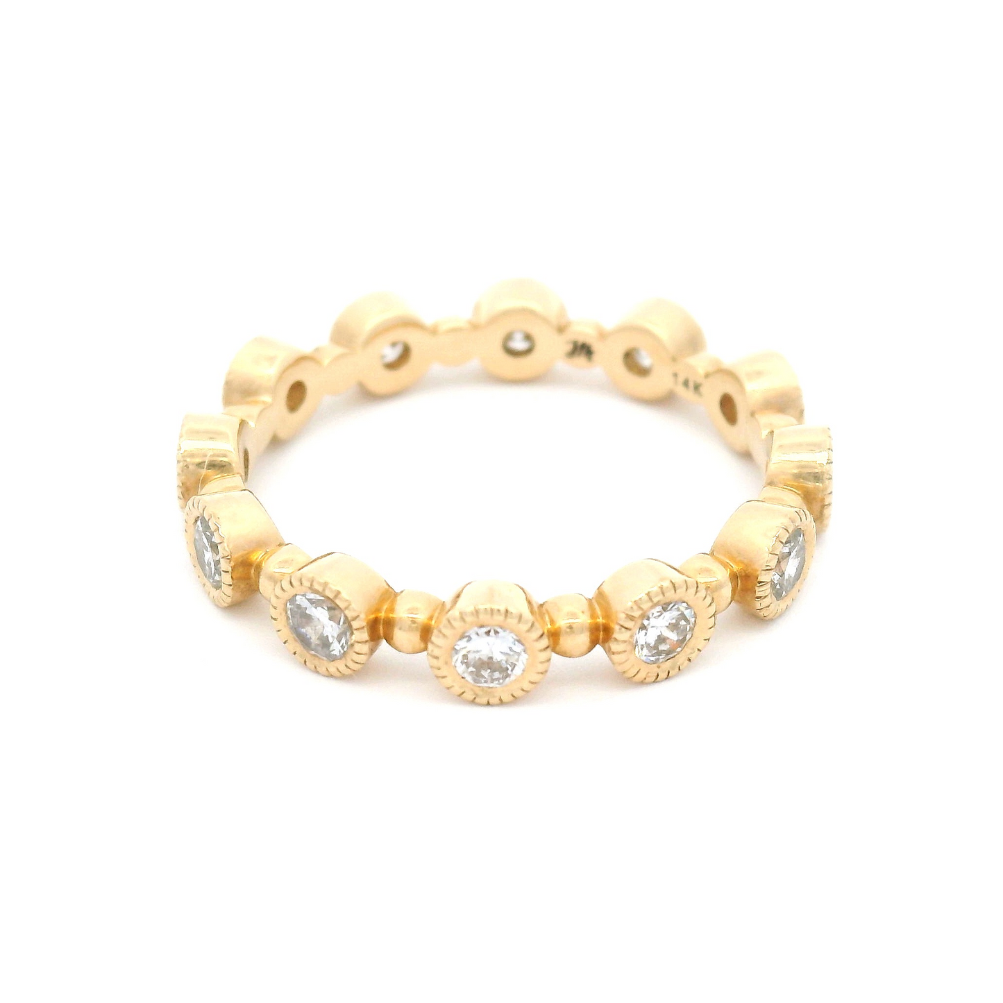 14k Yellow Vintage Inspired Eternity Band with 0.90cts Lab-Grown Diamonds