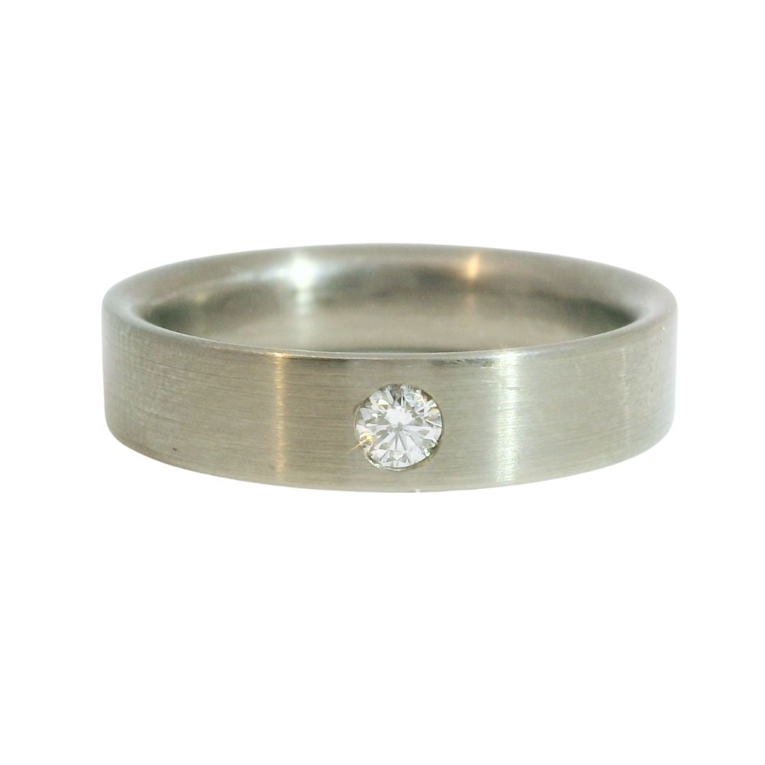 Brushed Titanium Band with 0.10ct Diamond