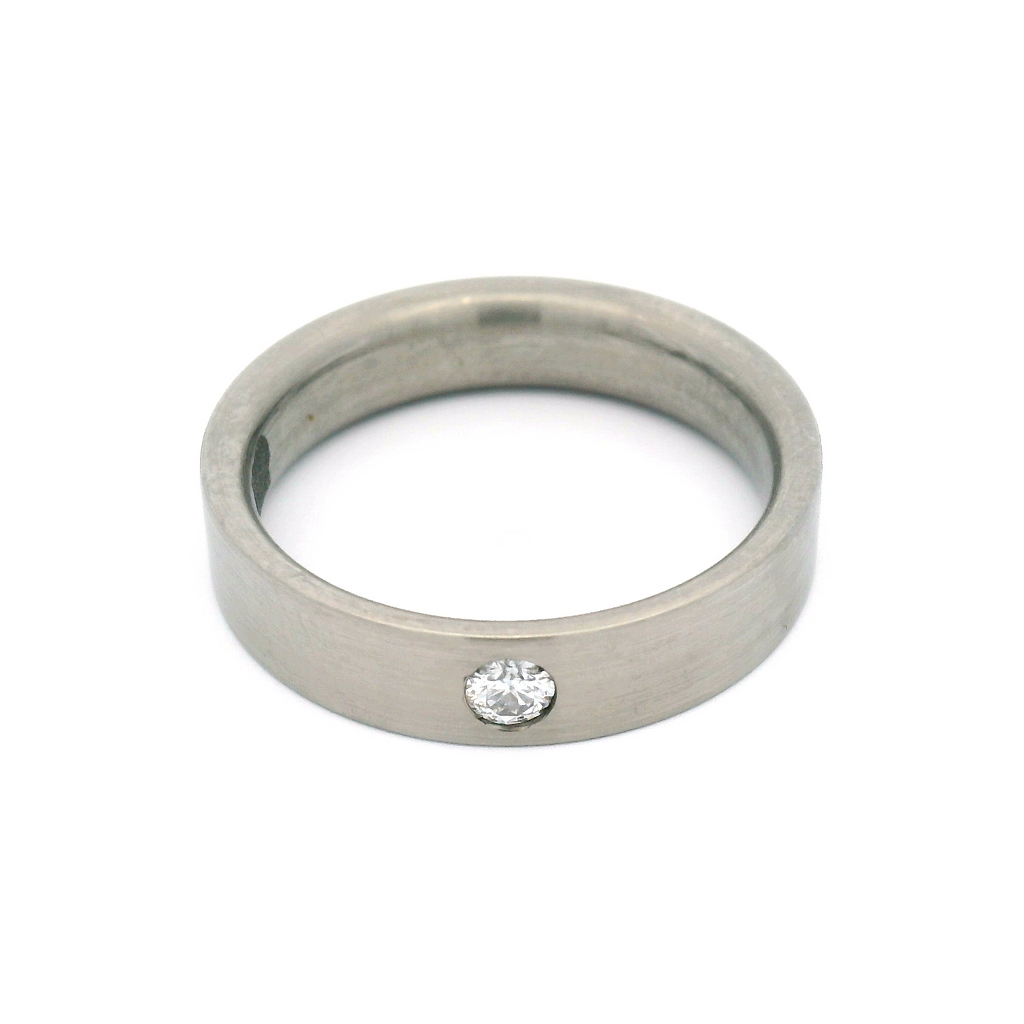 Brushed Titanium Band with 0.10ct Diamond