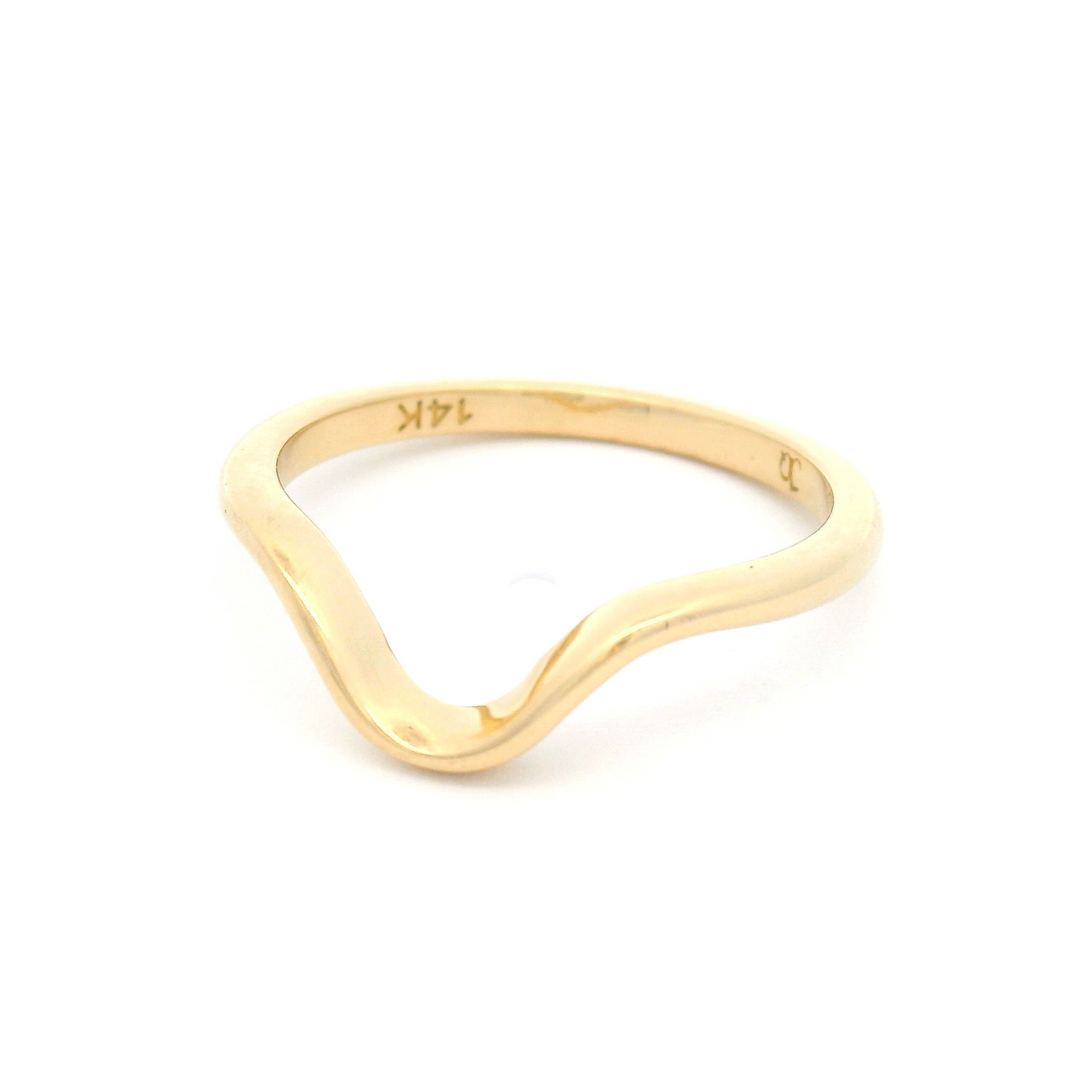 14k Yellow Domed Plain Contour Band