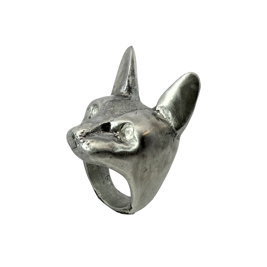 Bastet Cat Head Ring