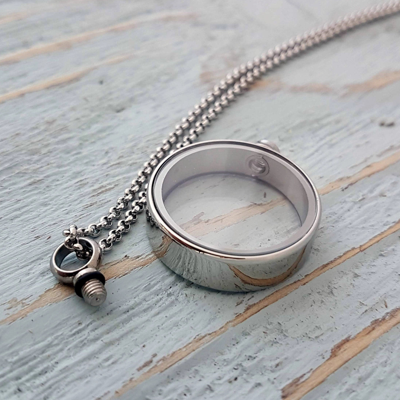 Sterling Silver Glass Secret Capsule Necklace