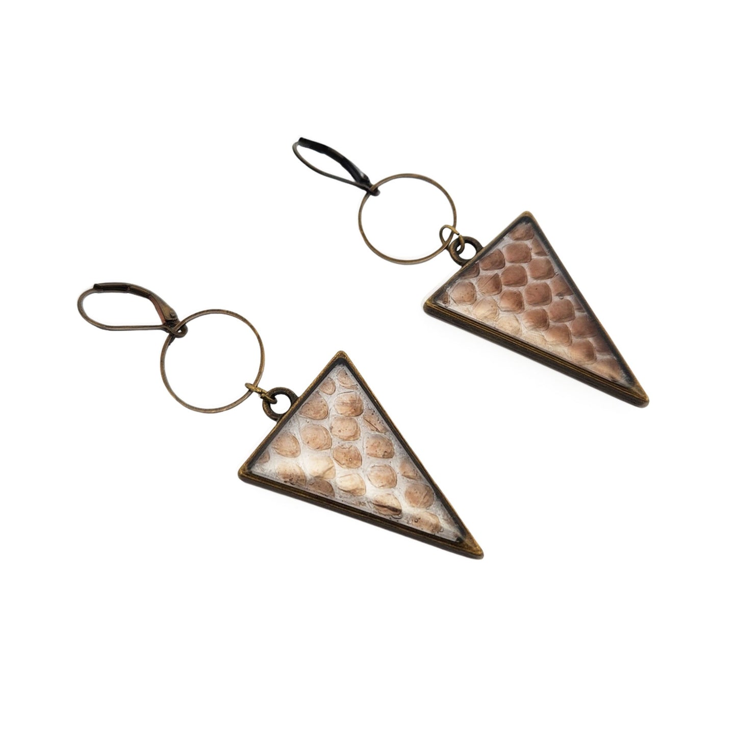 Snakeskin Triangle Earrings