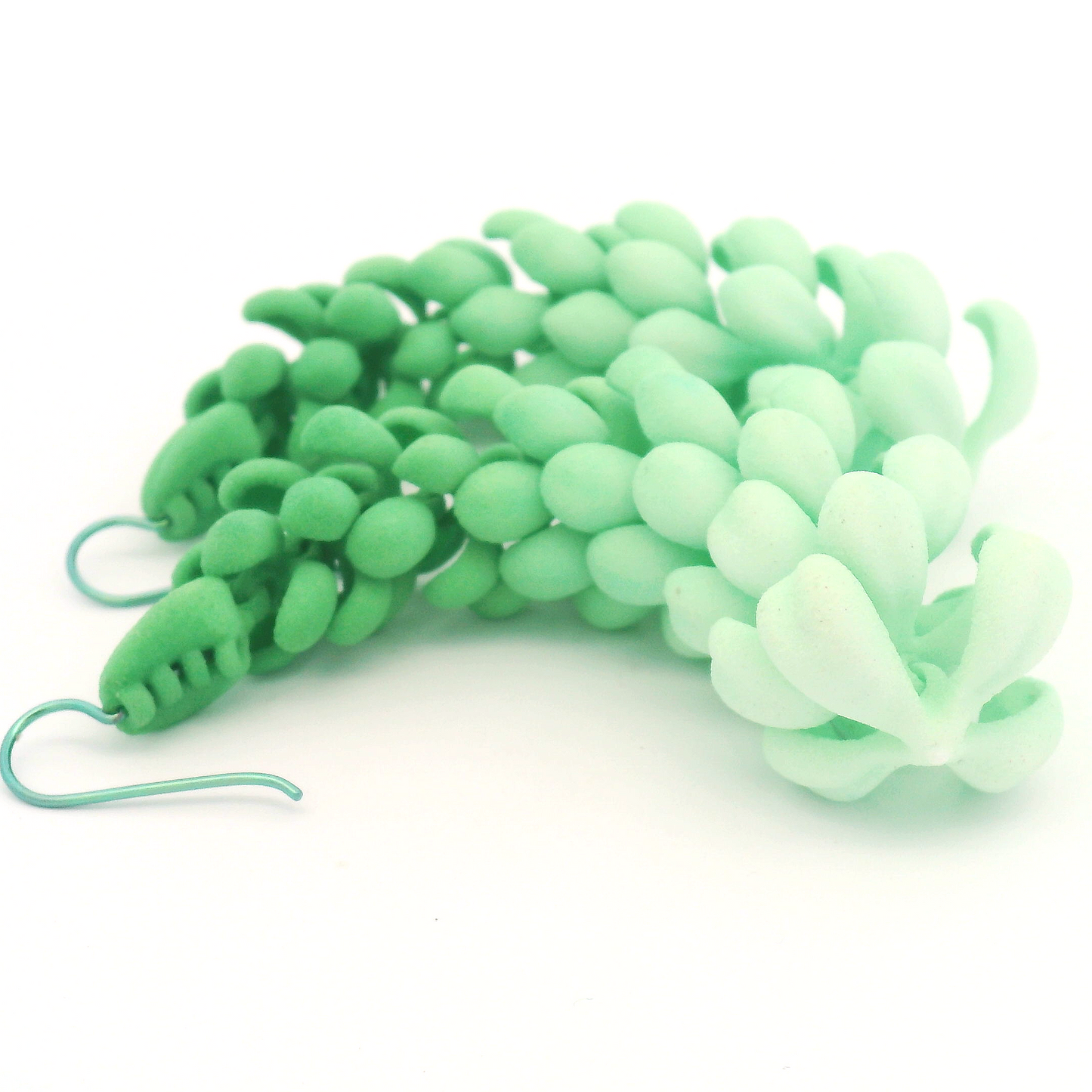 Green Petal Earrings
