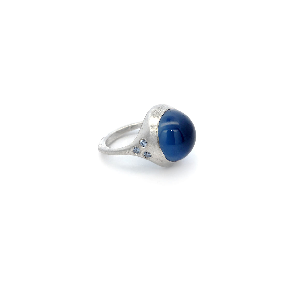 Sterling Silver Blue Lab-Grown Sapphire & Cubic Zirconia Ring