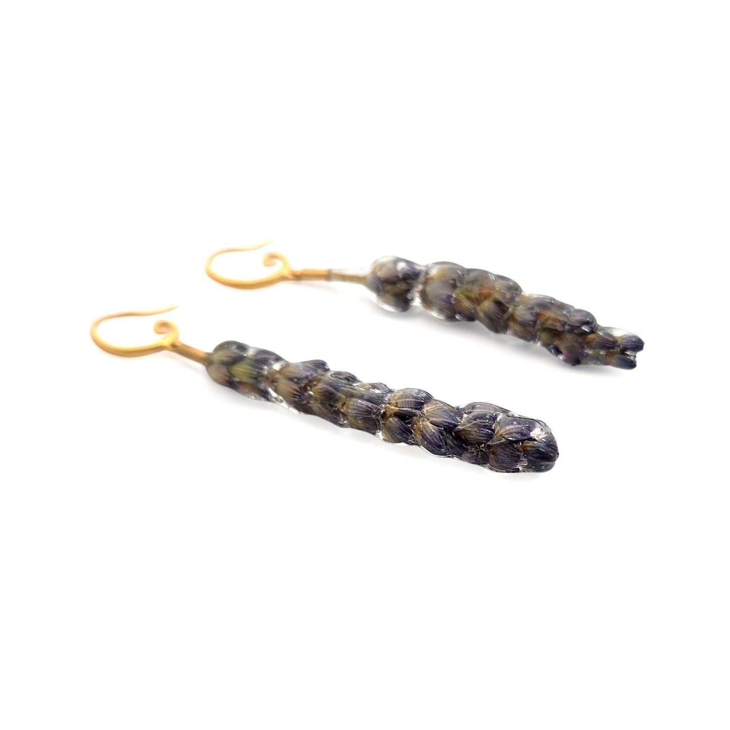 Lavender Flower Drop Earrings