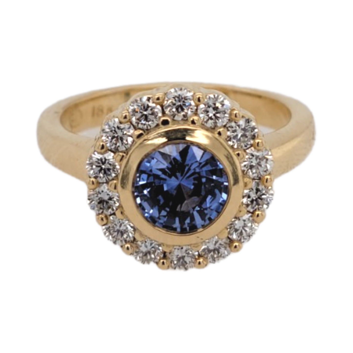 Blue Sapphire Halo Ring