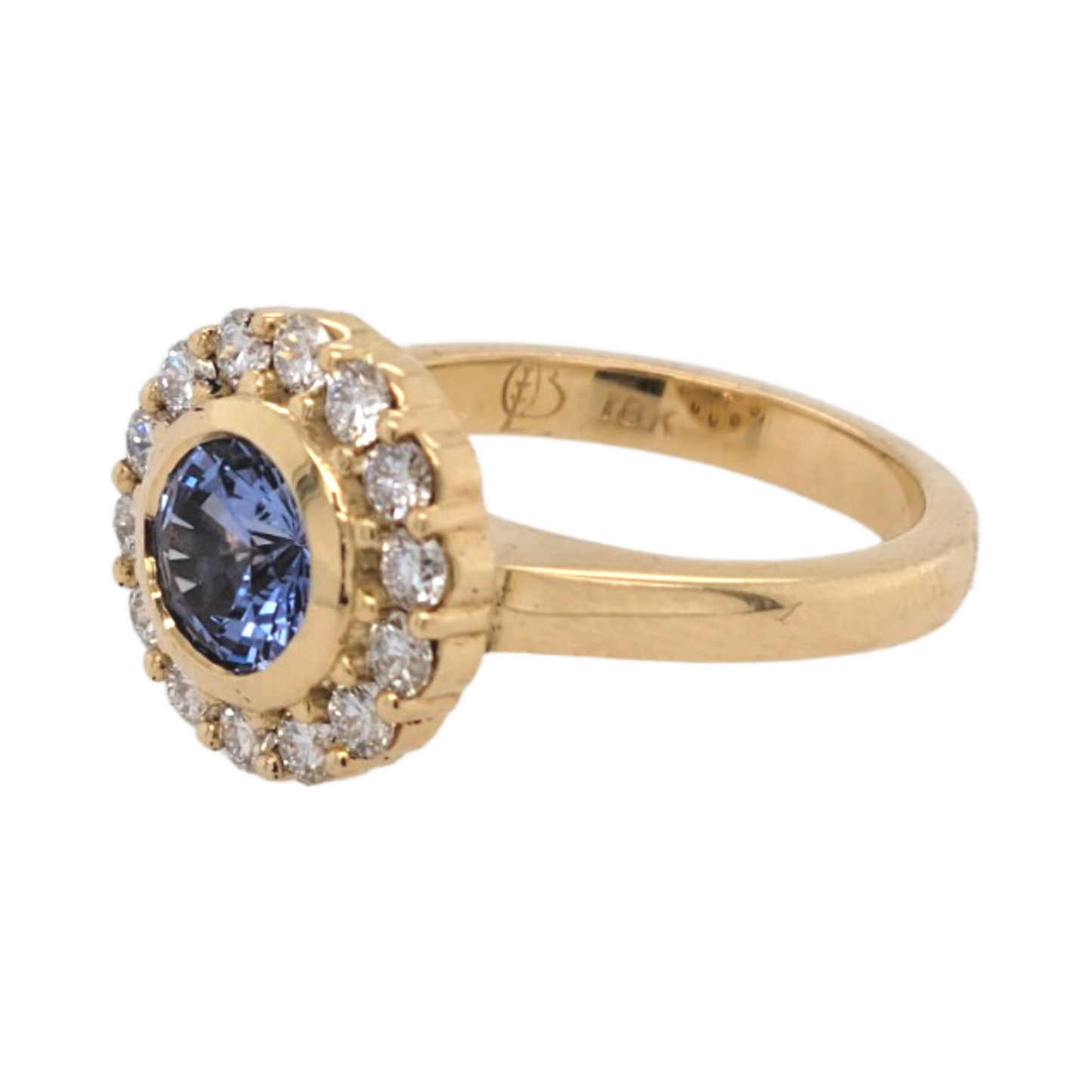 Blue Sapphire Halo Ring