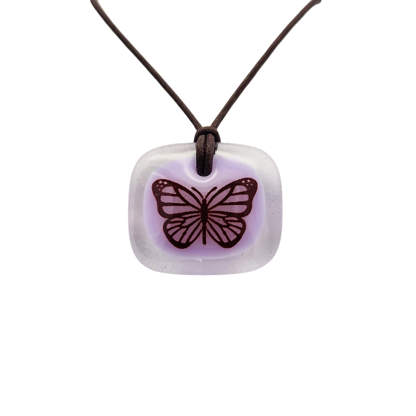 Glass Purple Butterfly Pendant