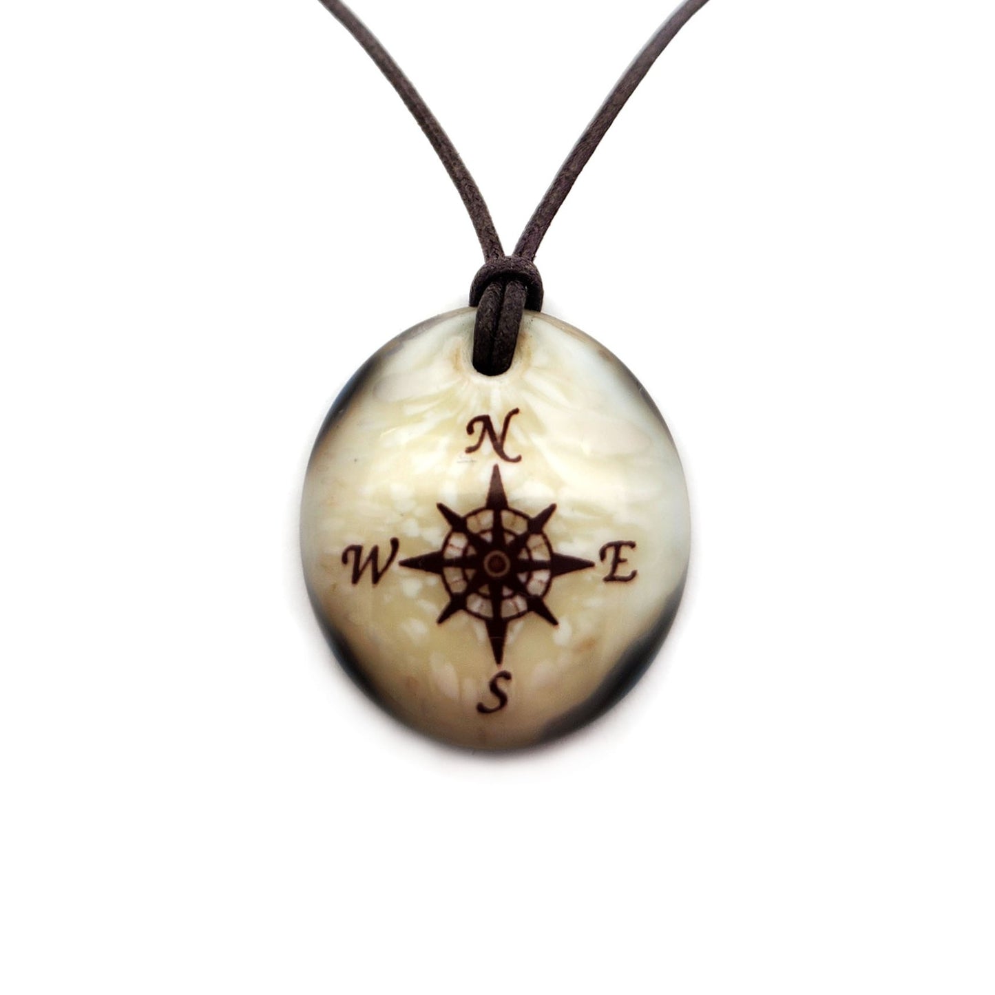 Glass Compass Pendant