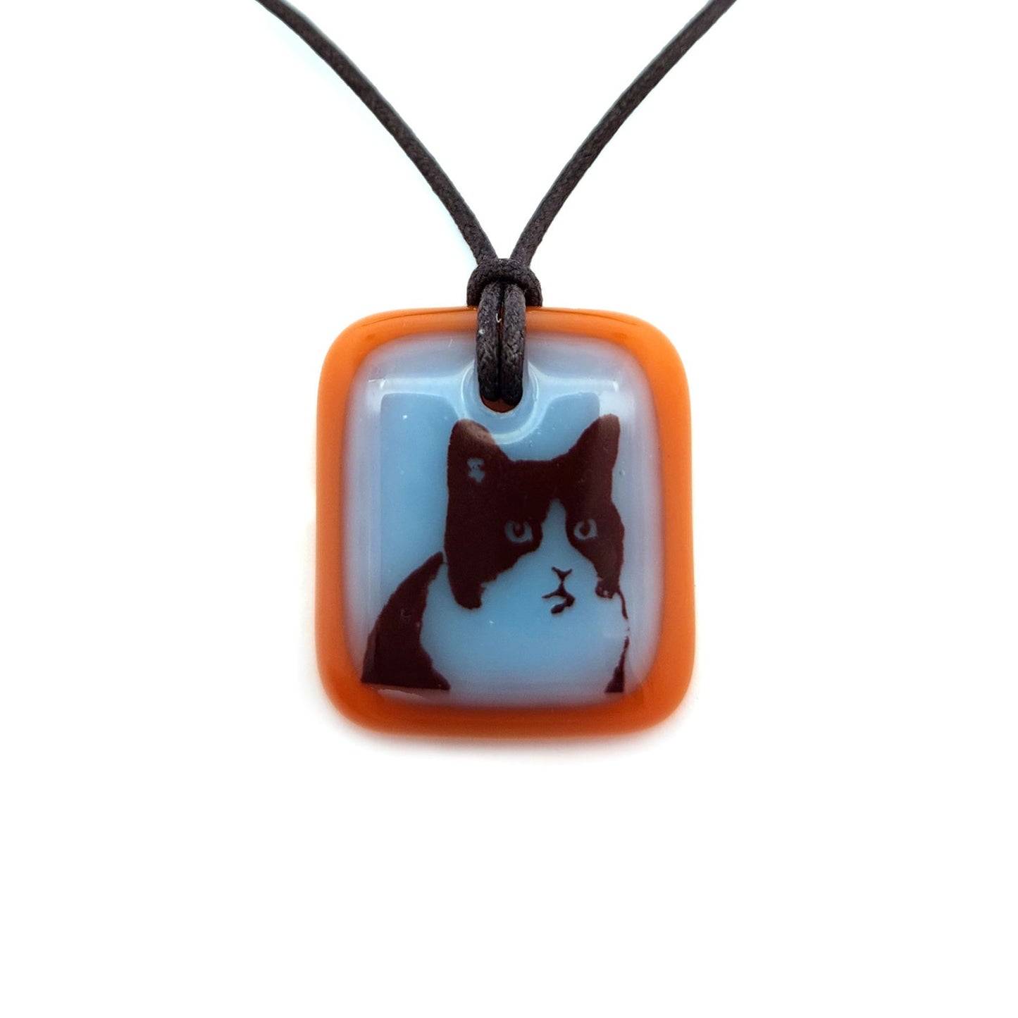 Glass Blue Cat Pendant