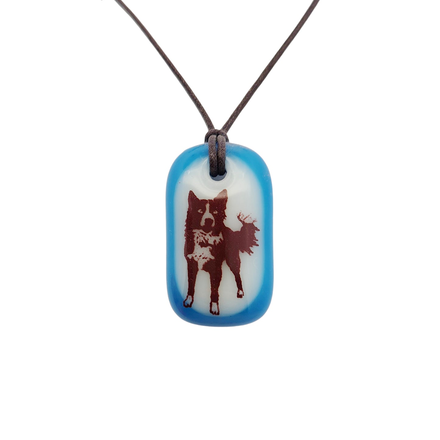 Glass Border Collie Pendant
