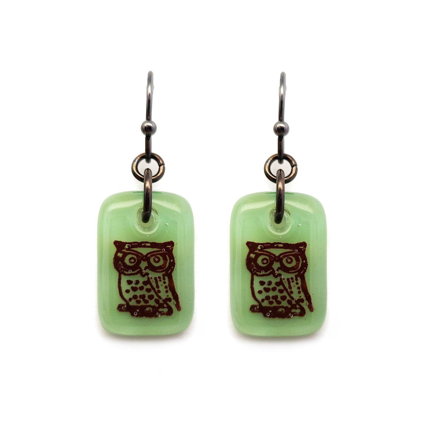 Glass Owl Earrings