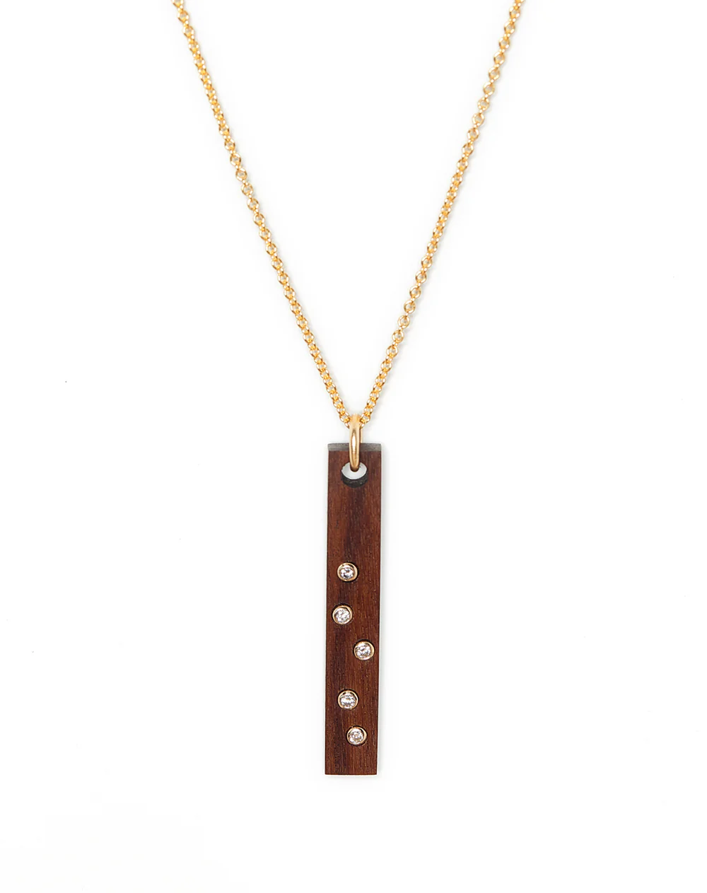 5 Diamond Bar Necklace