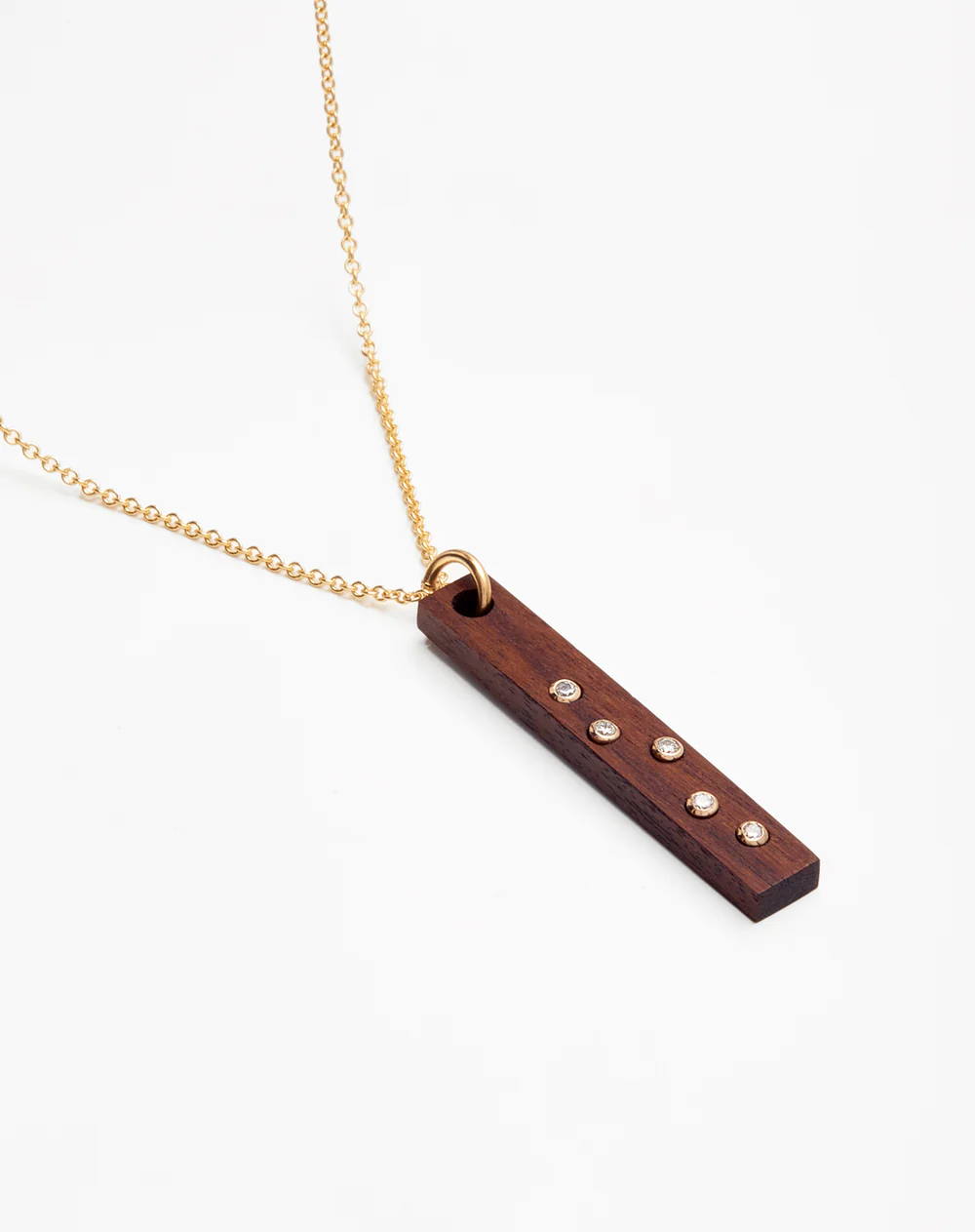 5 Diamond Bar Necklace