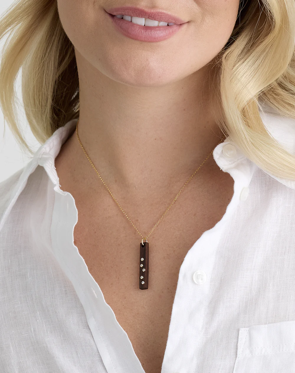 5 Diamond Bar Necklace