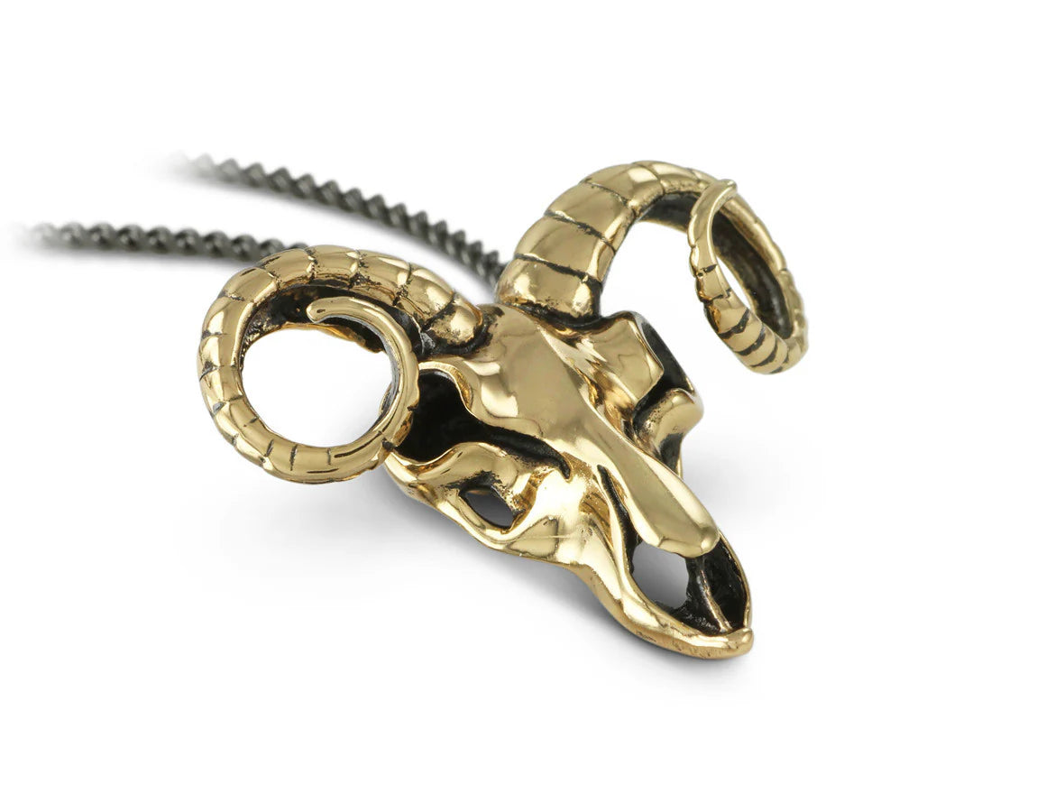 Bronze Ram Skull Necklace