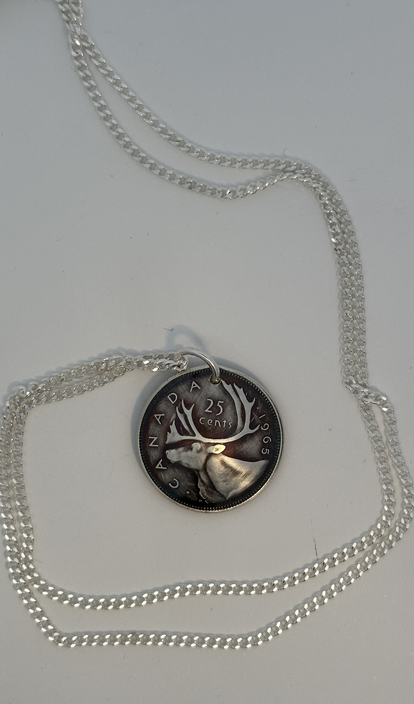 Canadian Quarter Coin Caribou Necklace