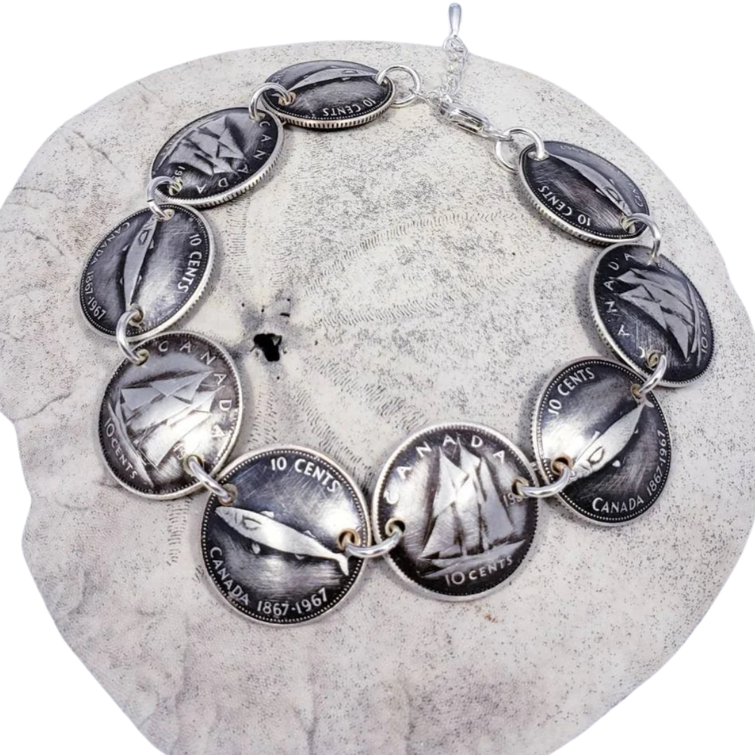 Canadian Dime Coin Bracelet