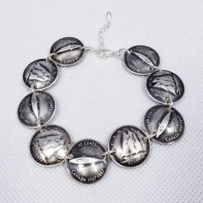 Canadian Dime Coin Bracelet