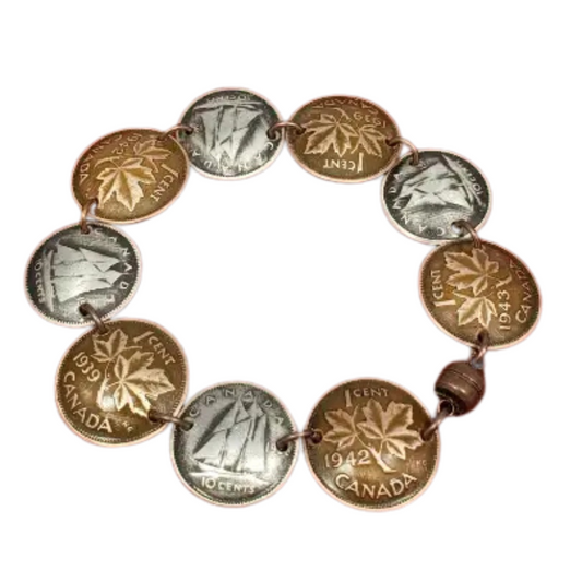 Canadian Mixed Coin Bracelet