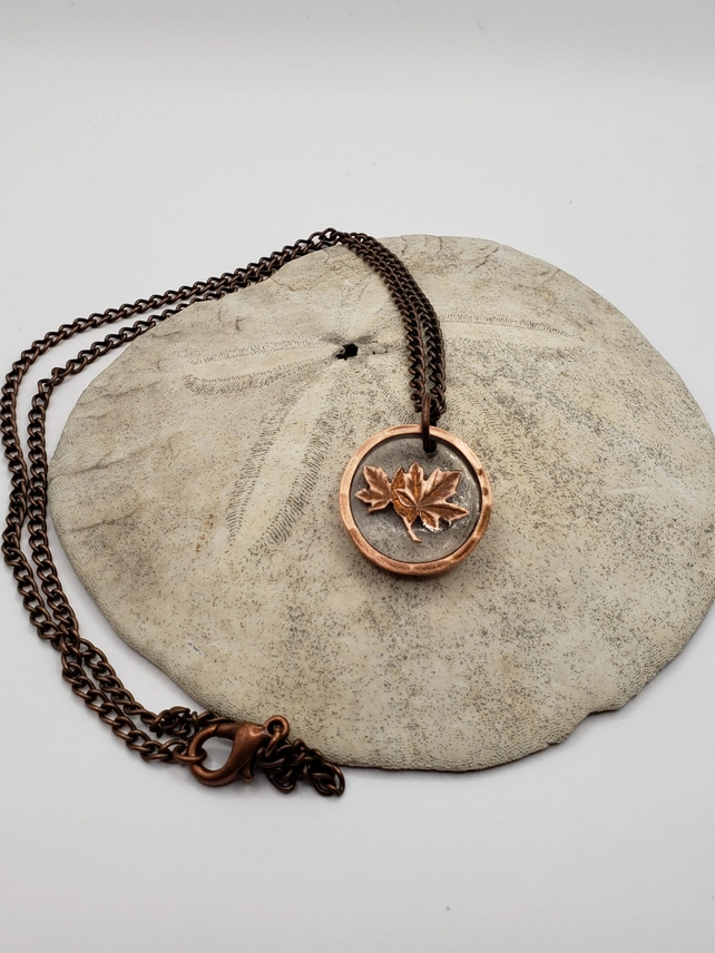 Canadian Penny Coin in Resin Necklace
