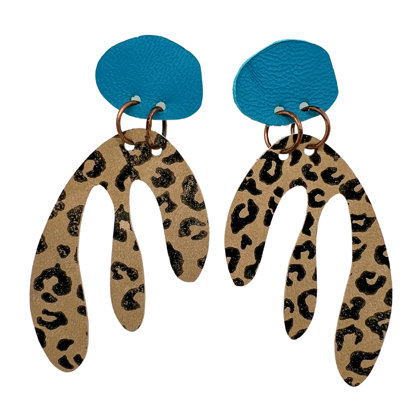 Hand Dyed Colourful Leather Earrings