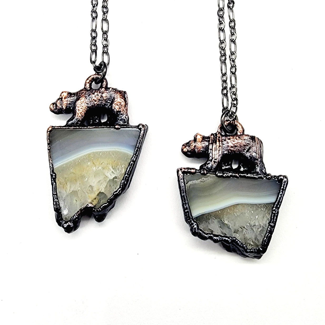 Crystalline Agate Bear Necklace
