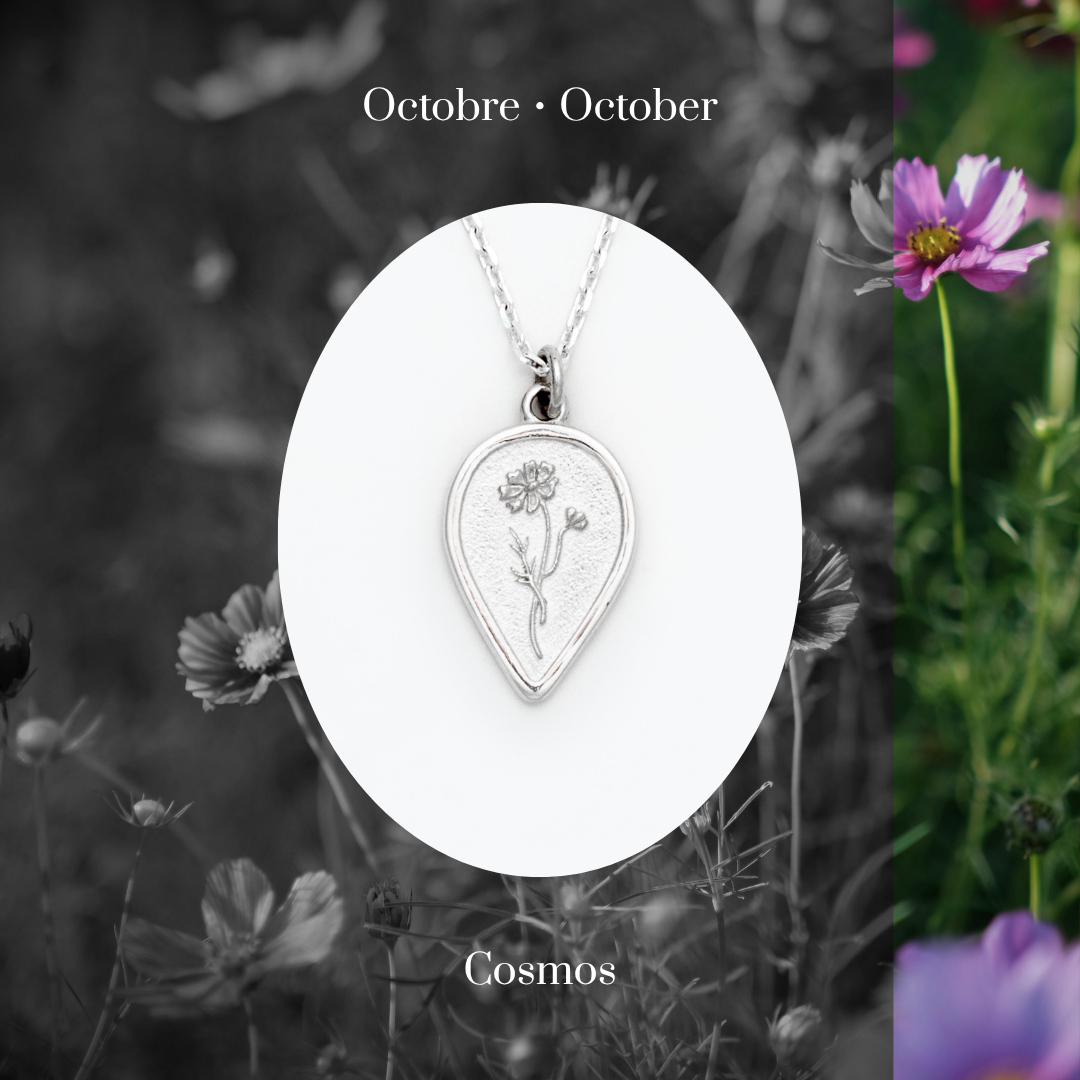 Cosmos Birth Flower Necklace
