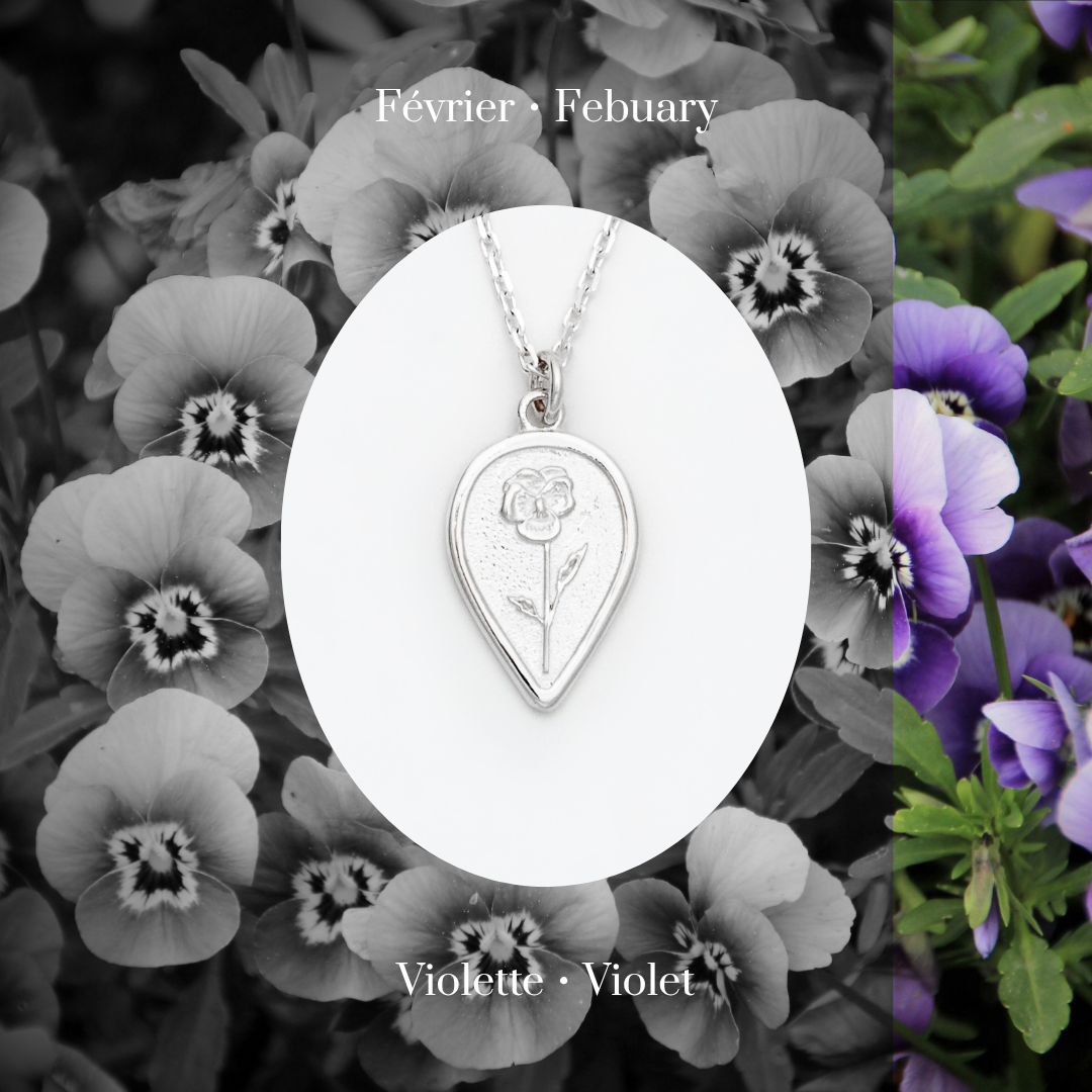 Violet Birth Flower Necklace