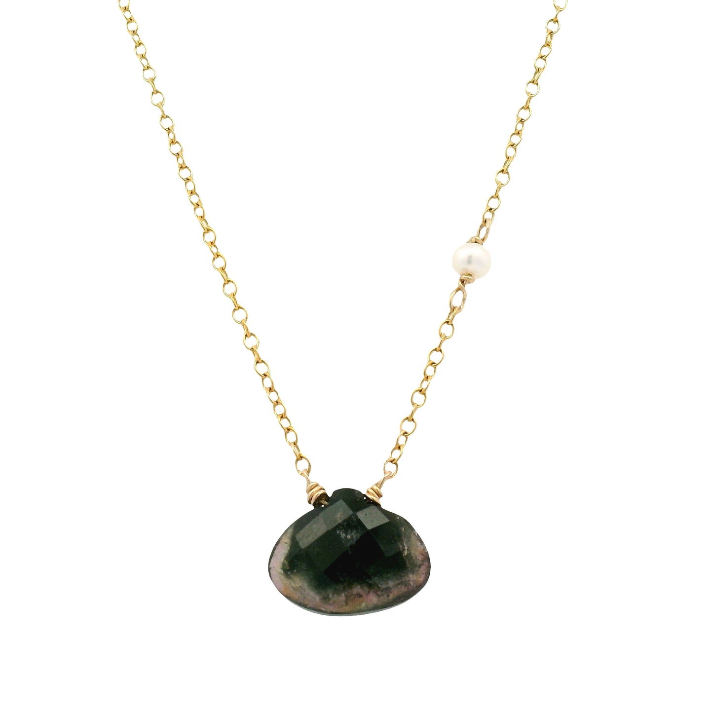 Tourmaline Necklace with Pearl Accent