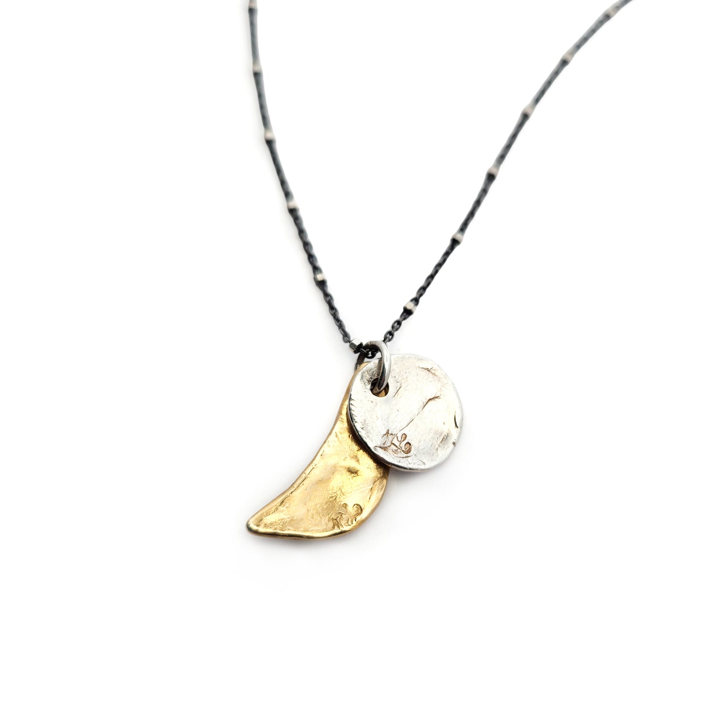 Mixed Bronze & Silver Celestial Pendant