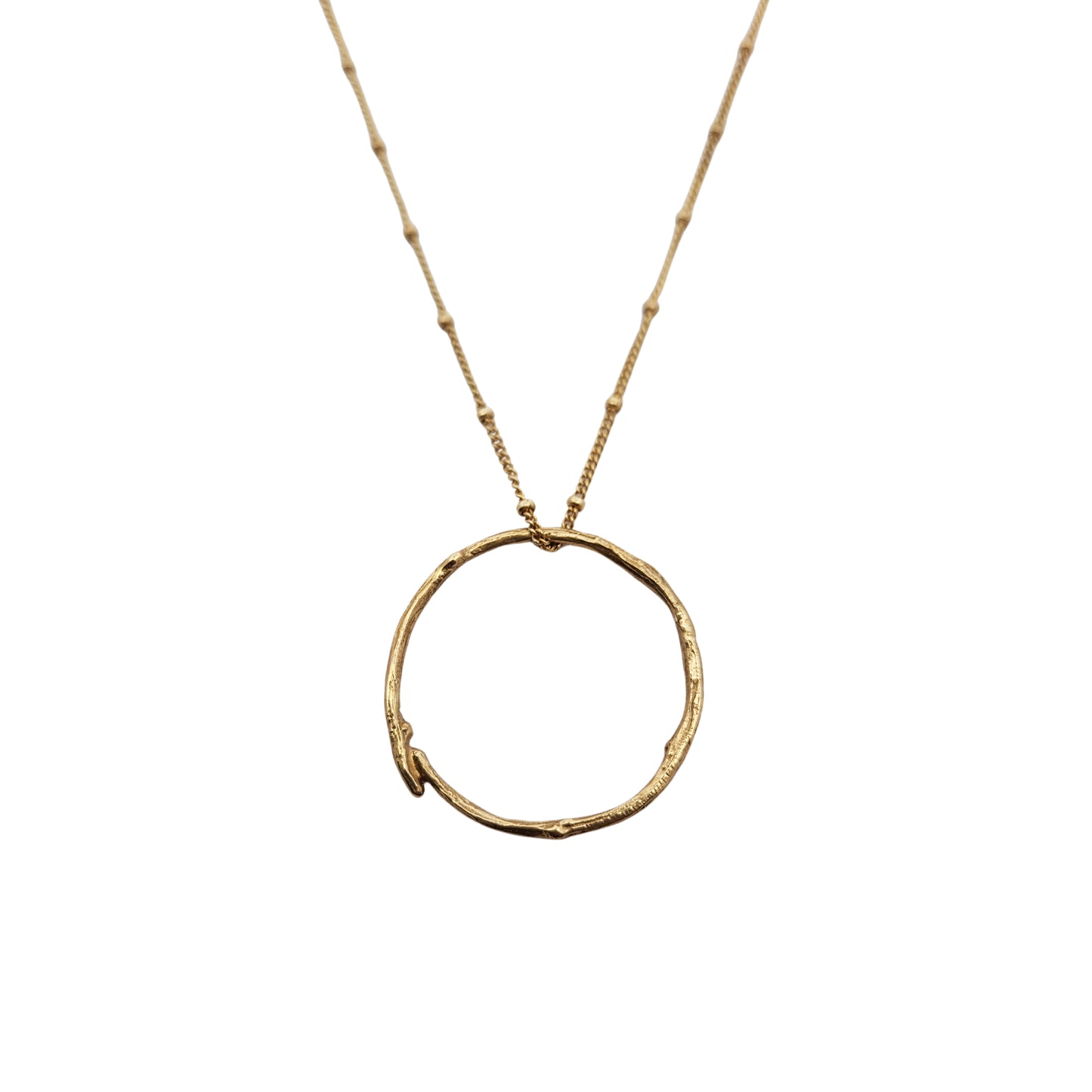 Large Bronze Circle Branch Pendant
