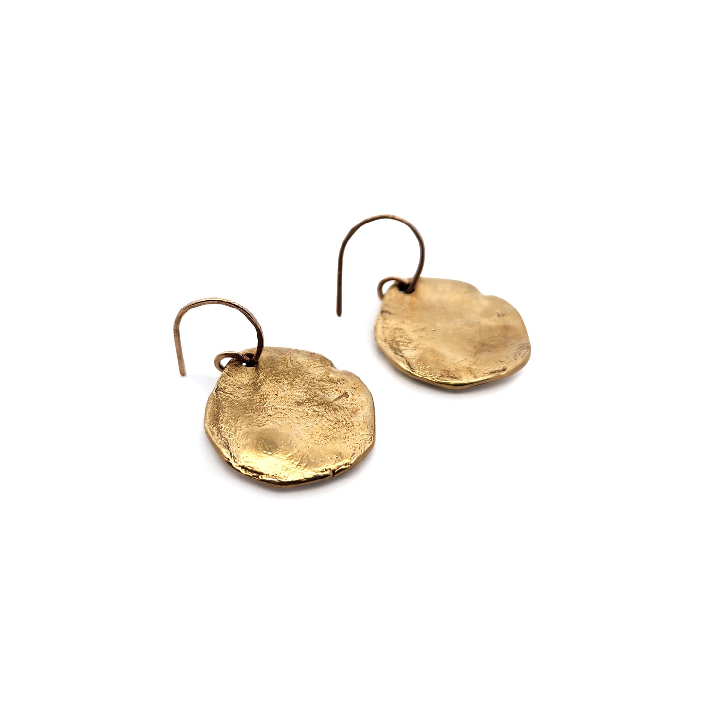 Flat Bronze Coin Earrings