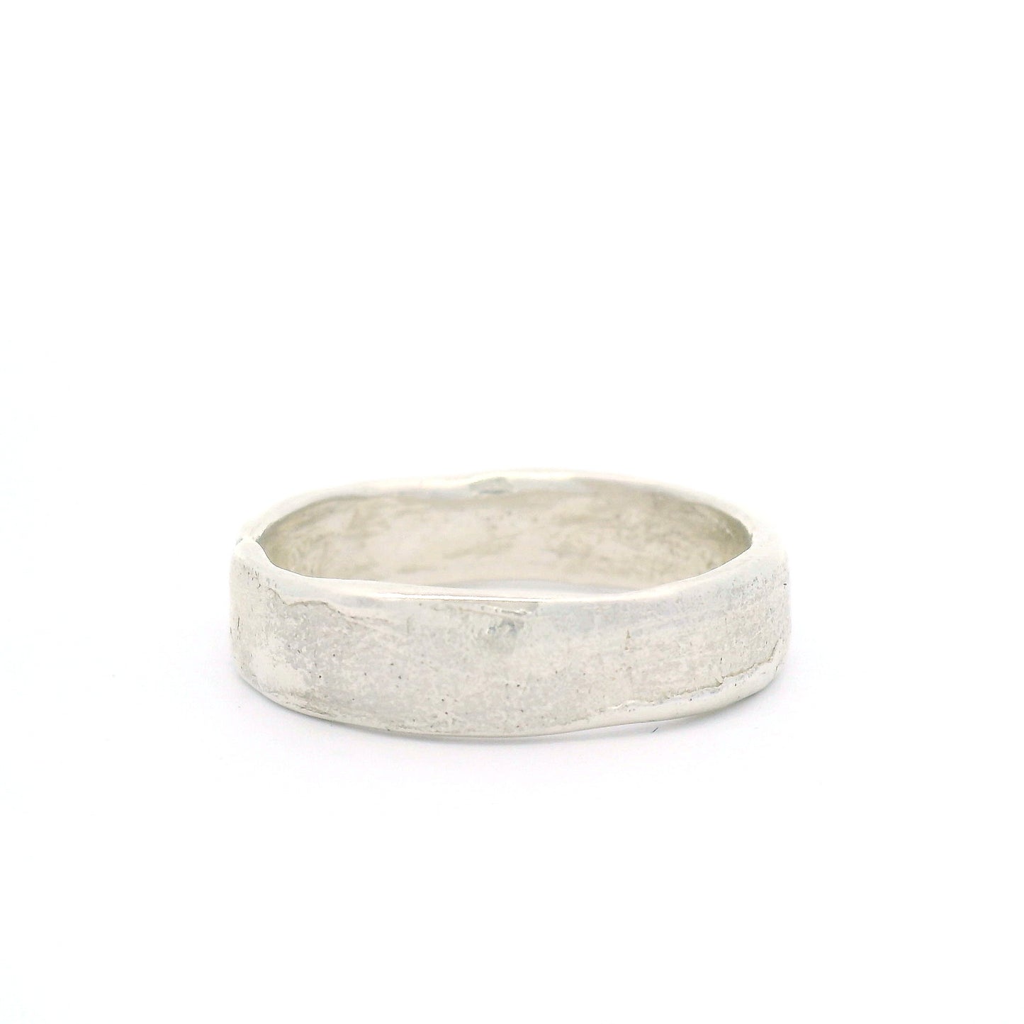 Silver Minimalist Artisan Textured Band