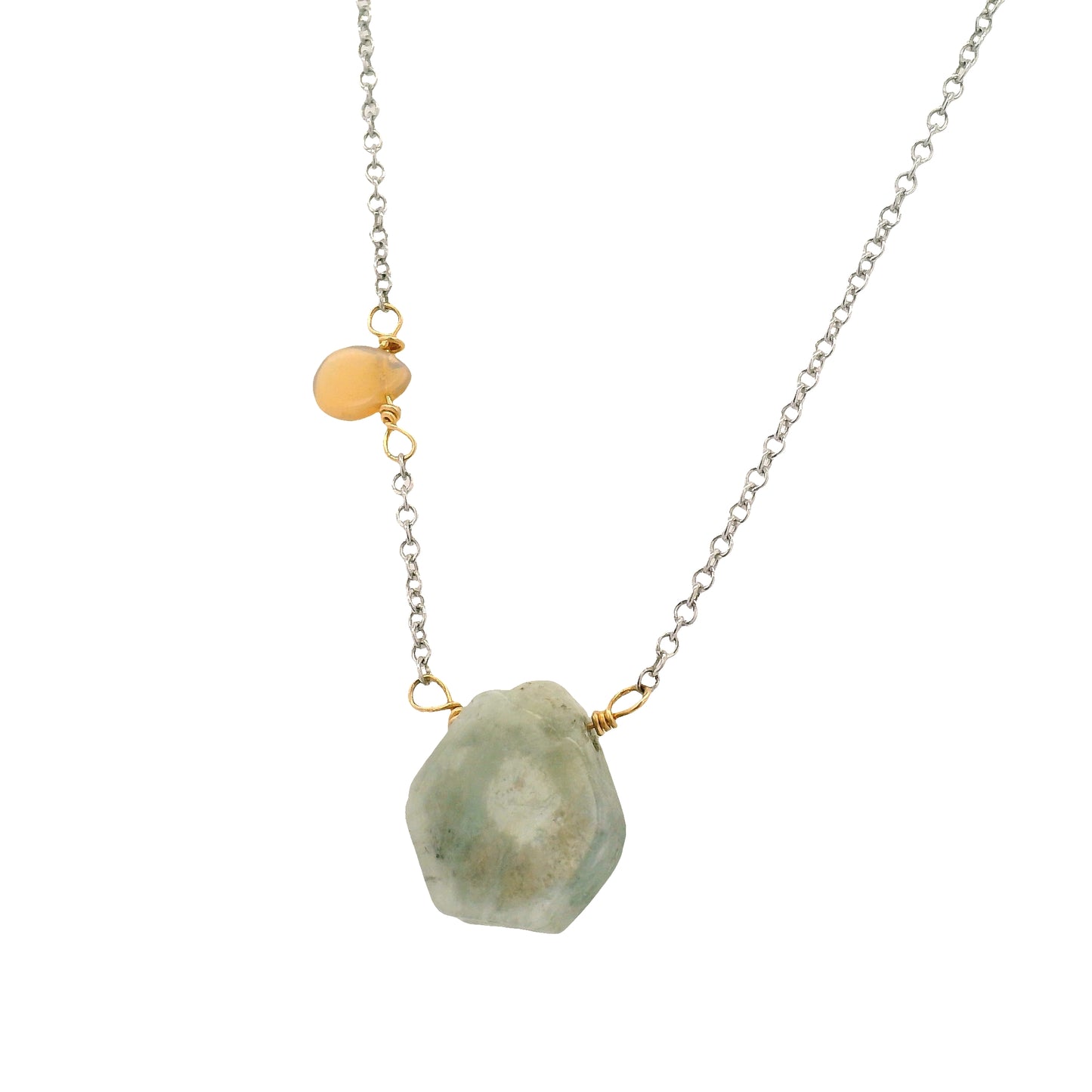 Aquamarine Slice Necklace