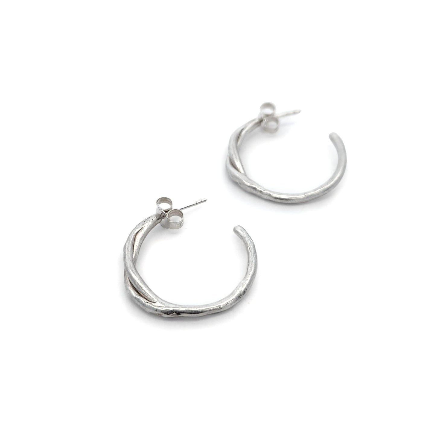Med Twisted Branch Hoop Earrings