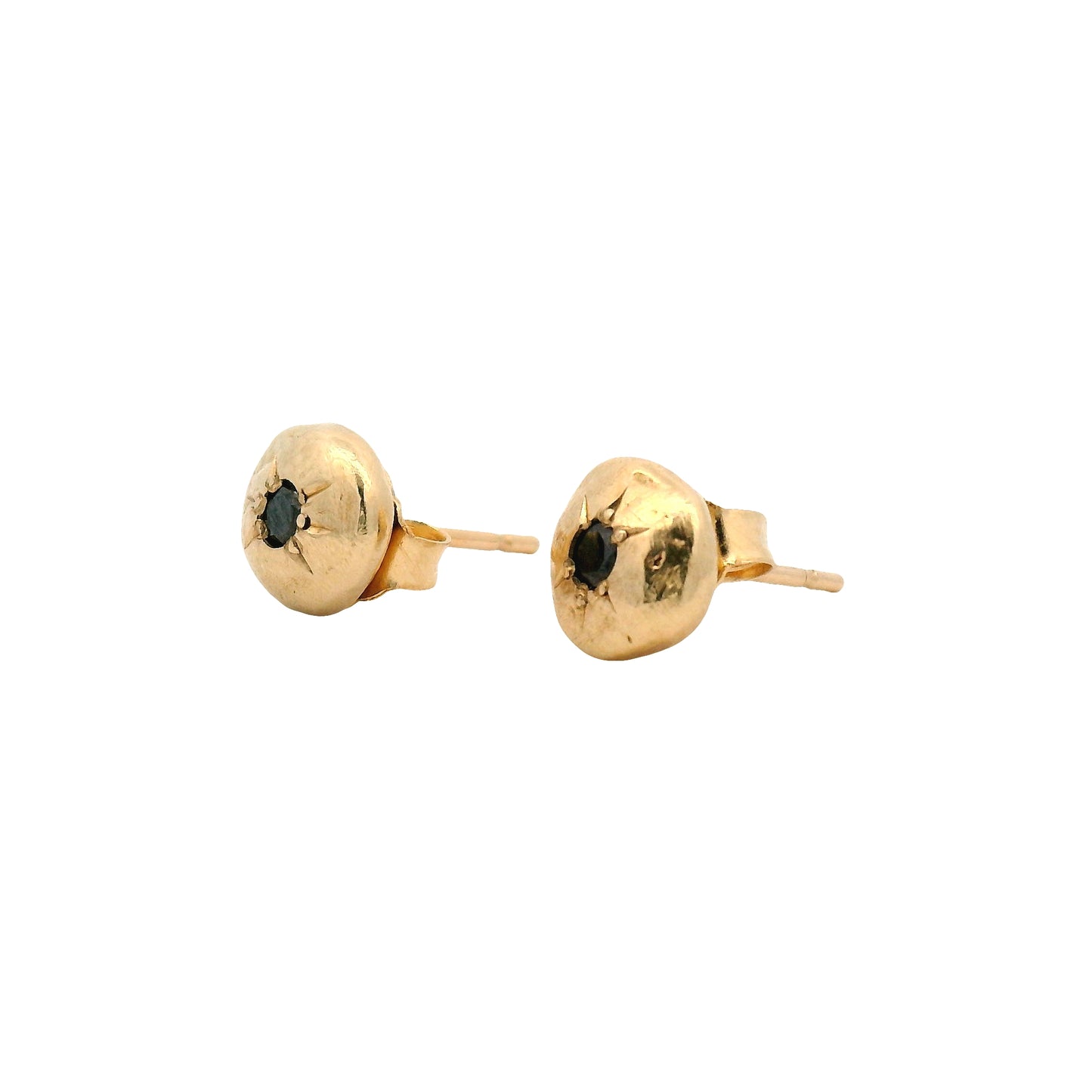 Black Diamond Pebble Earrings