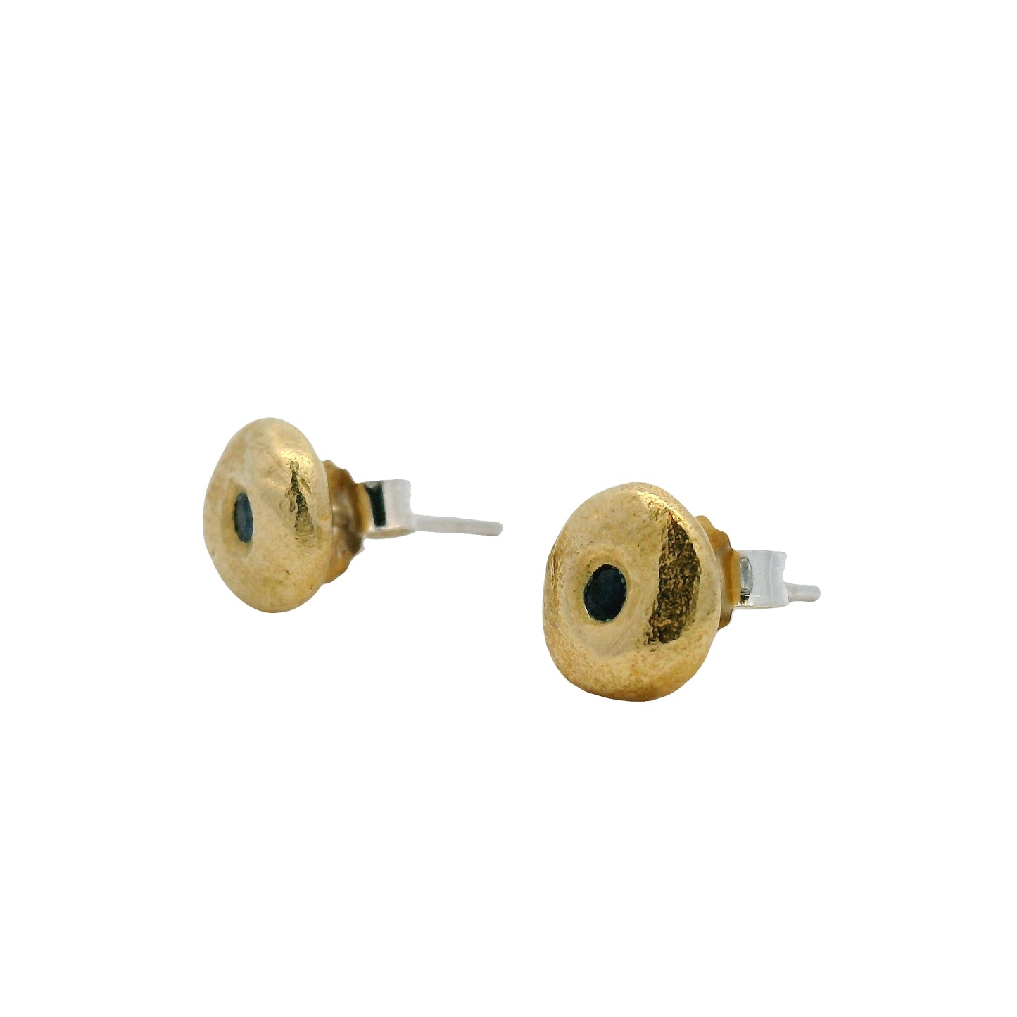 Bronze Sapphire Pebble Earrings