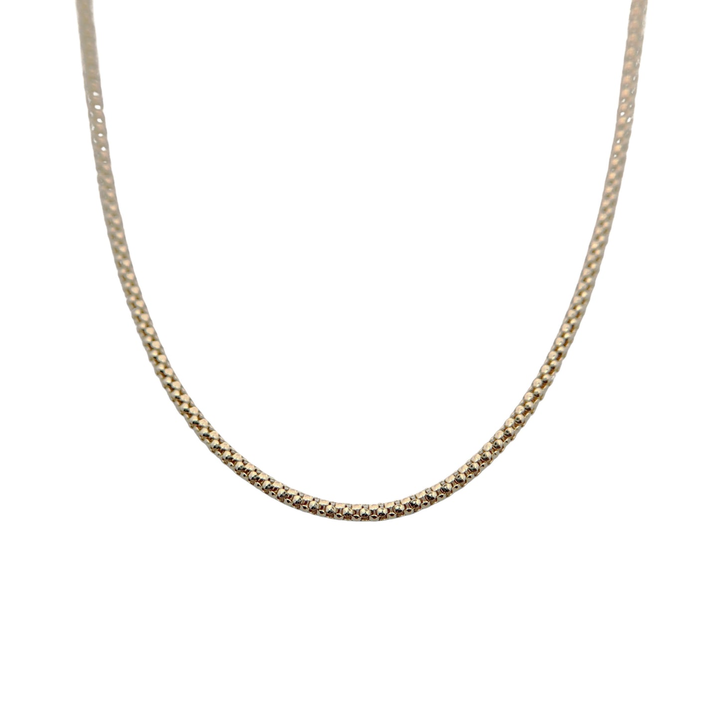 14k Yellow Gold 18" Popcorn Chain Necklace