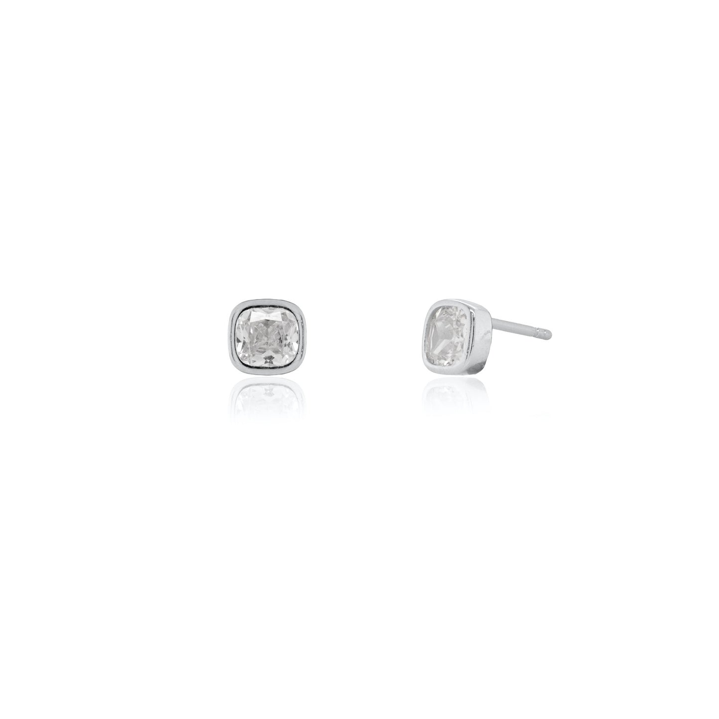 Rounded Square CZ Studs